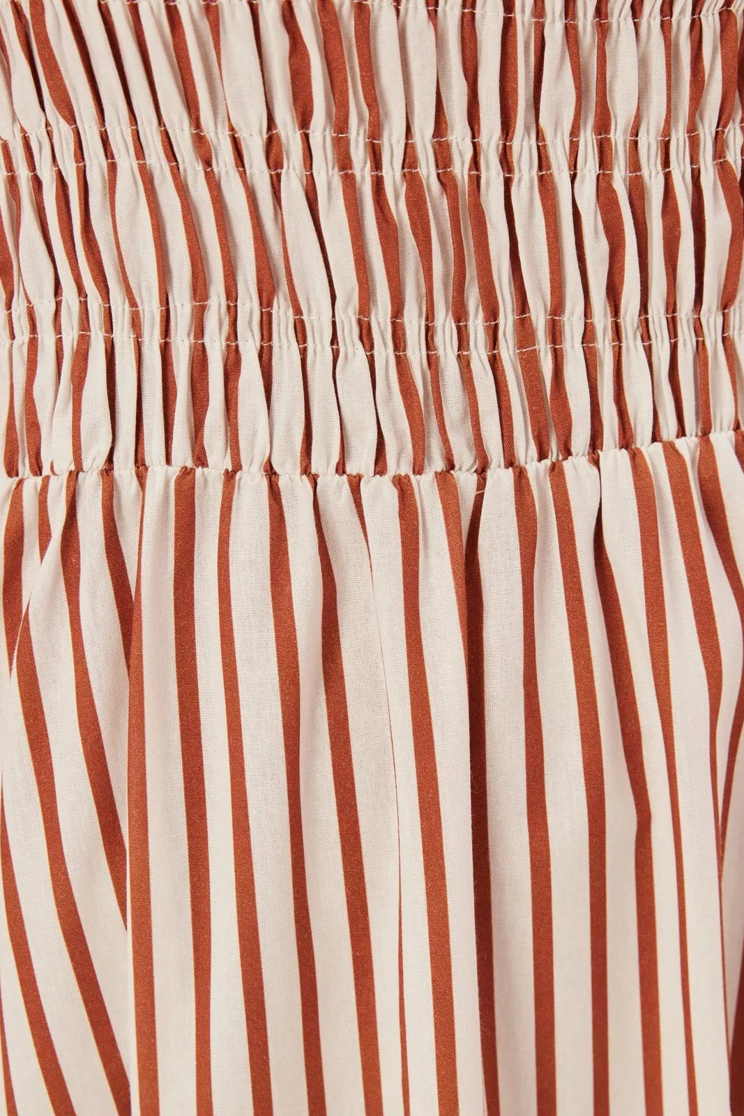 Gestreiftes, Gesmoktes Schlauch-Maxikleid