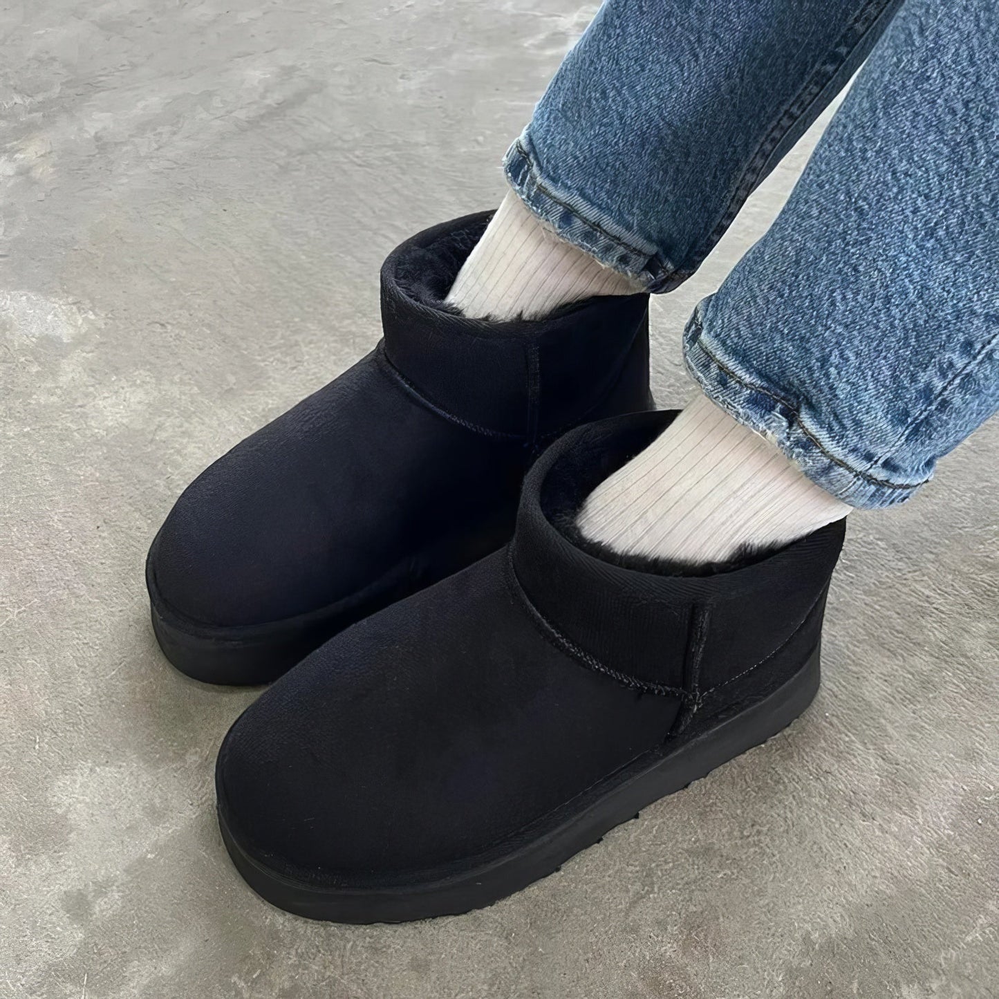 Pelzige Winterstiefel Für Damen