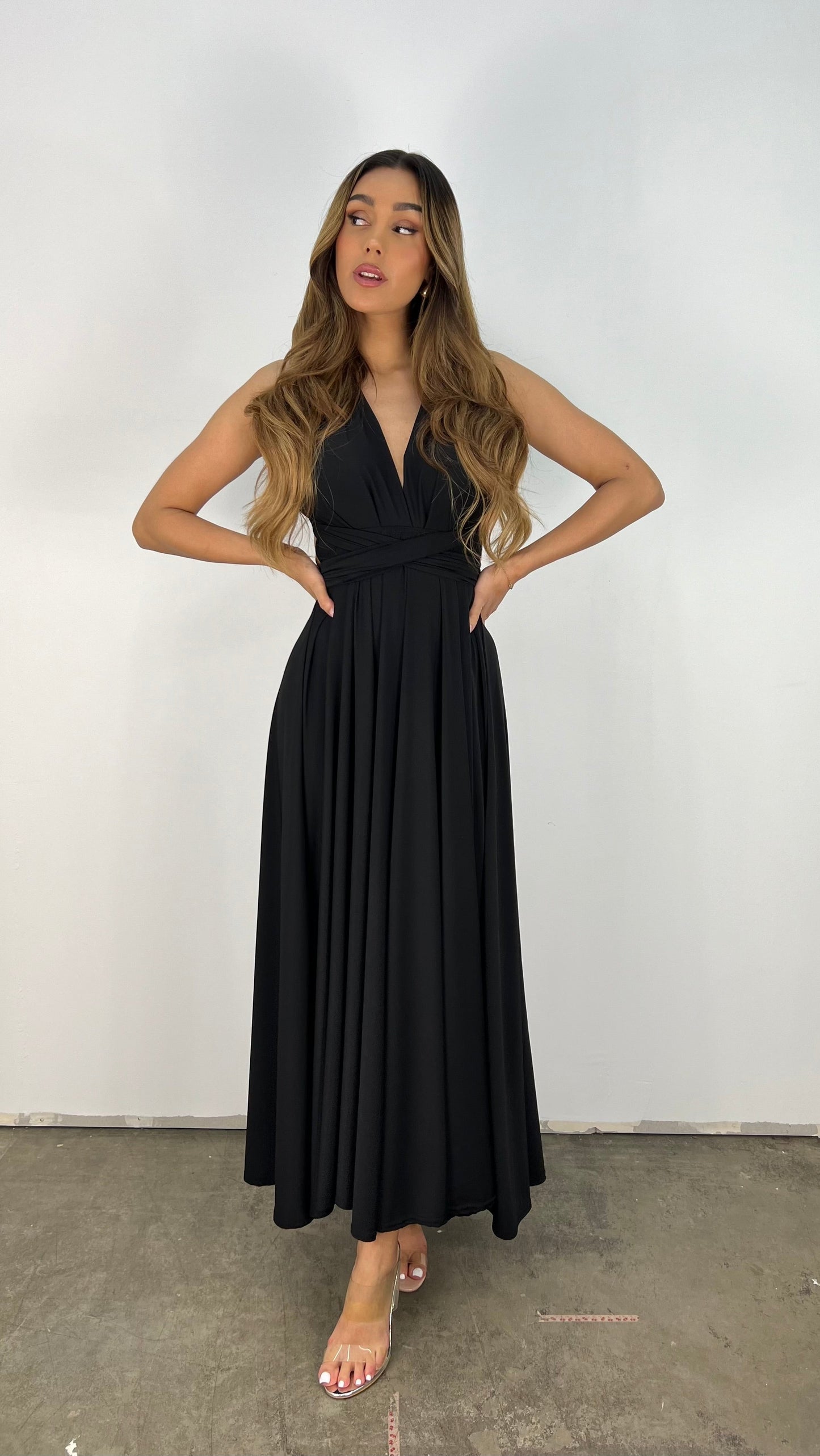 Rückenfreies Maxikleid Mit Plissee-Details