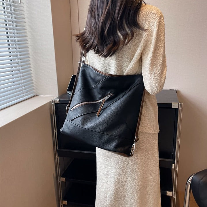 Tasche Aus Kunstleder Mit Rautenmuster