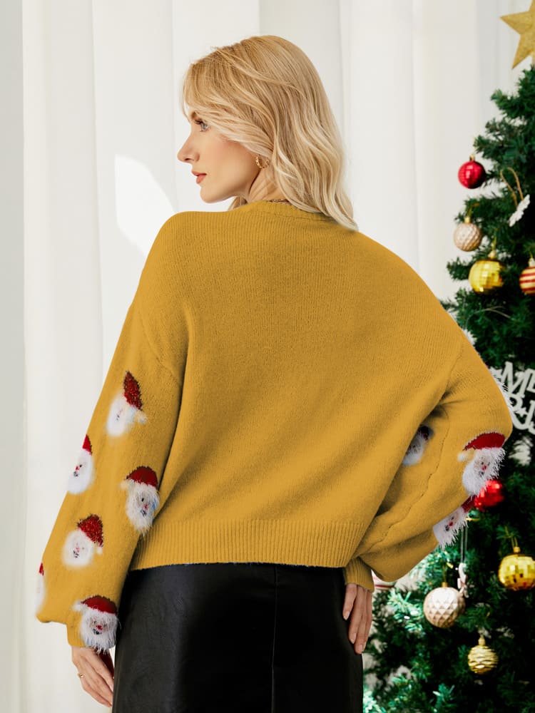 Strickpullover Mit Weihnachtsmann-Design