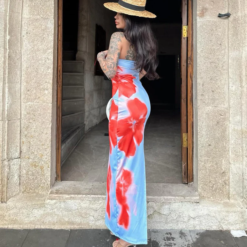 Maxi-Sommerkleid Mit Blumendruck