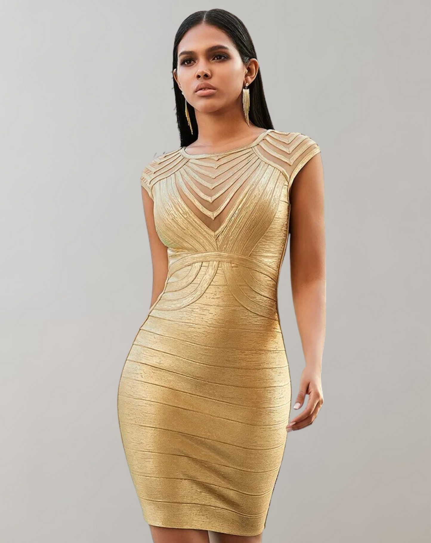 Stilvolles Gemustertes, Figurbetontes Kleid