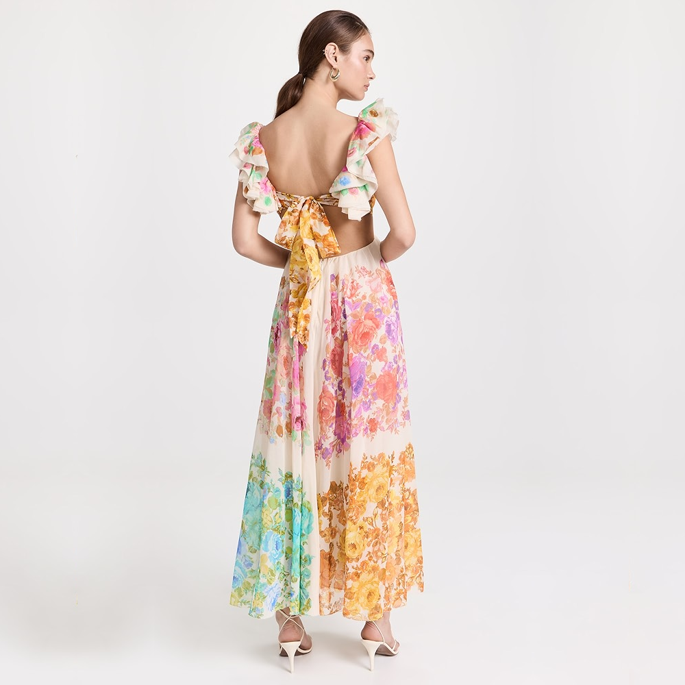 Farbenfrohes Maxikleid Mit Faltendetail