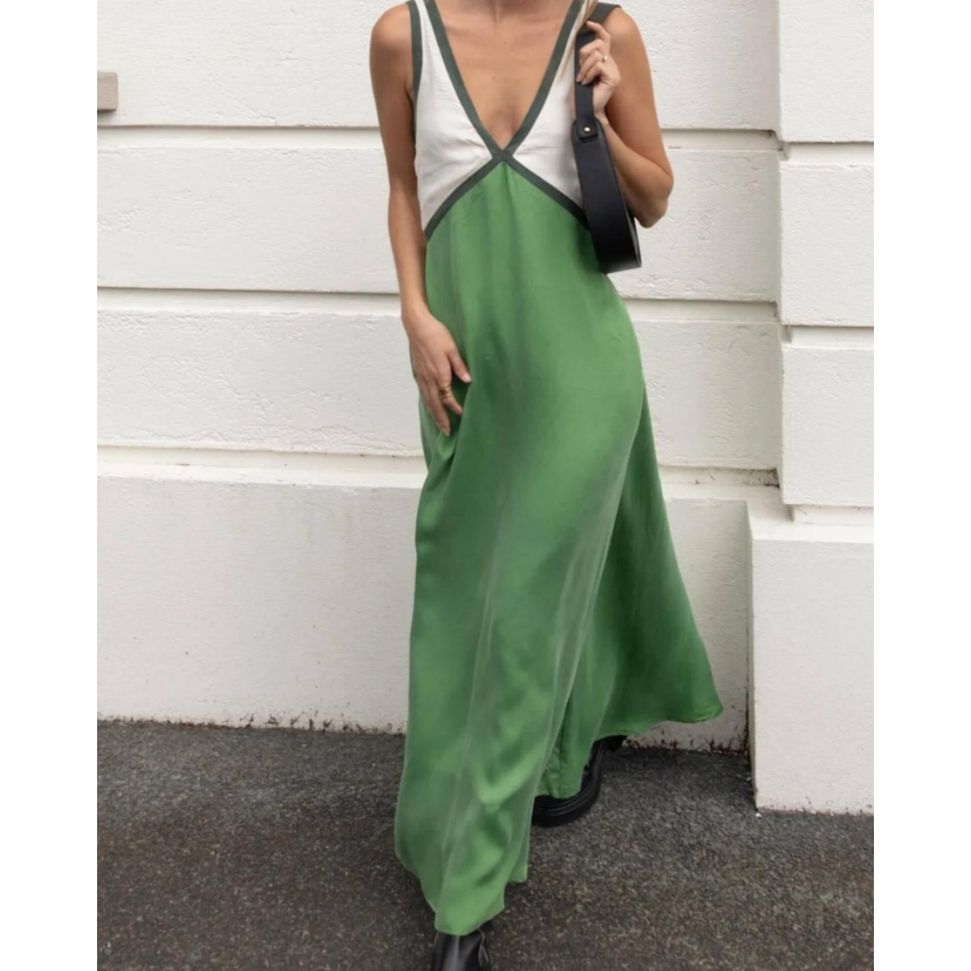 Elegantes Maxikleid Mit V-Ausschnitt