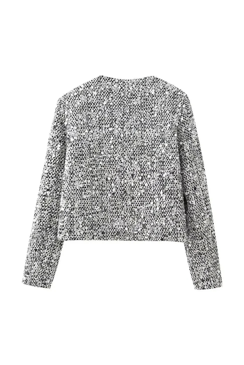 Paillettenjacke Mit Geradem Kragen