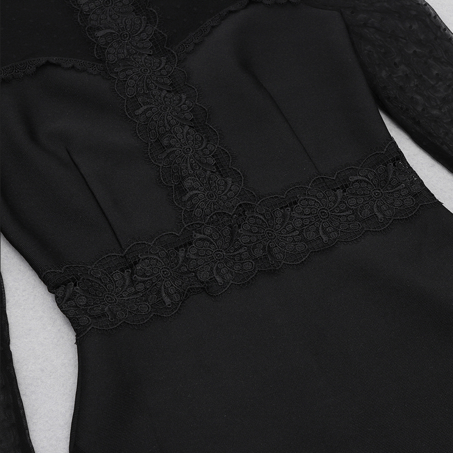 Midikleid Mit Spitzendetail