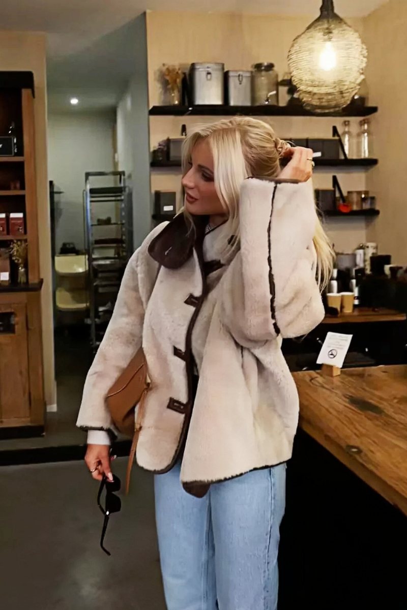 Wildlederjacke Mit Kontrastschnürung