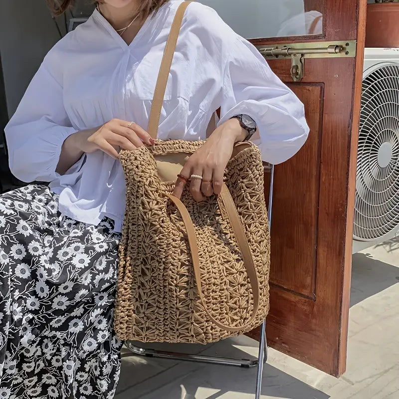 Geflochtene Sommer-Strandtasche