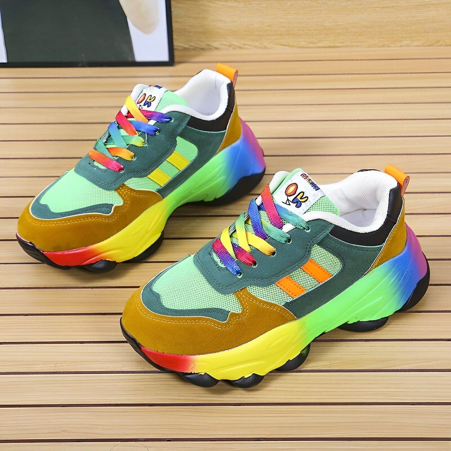 Mehrfarbige Designer-Sneaker Für Damen