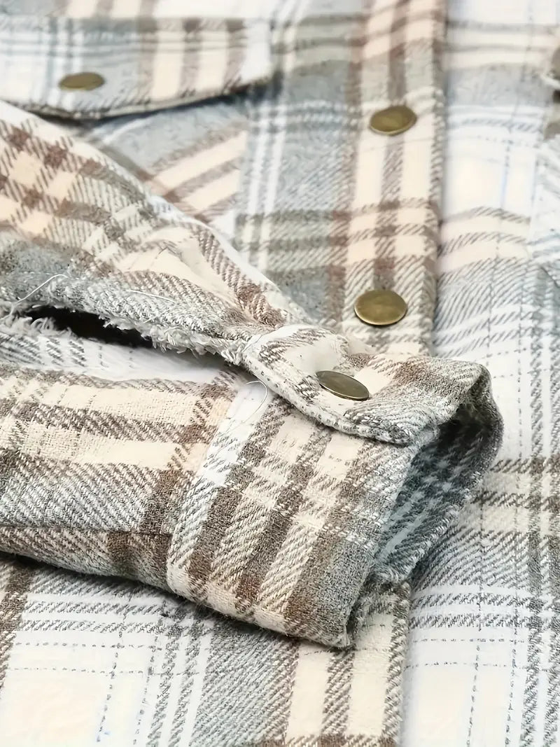 Karierte Jacke Mit Kapuze Und Reißverschluss