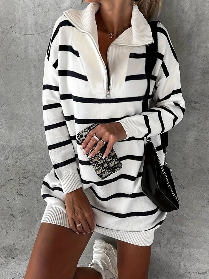 Gestreifter Gemusterter Sommer-Minipullover