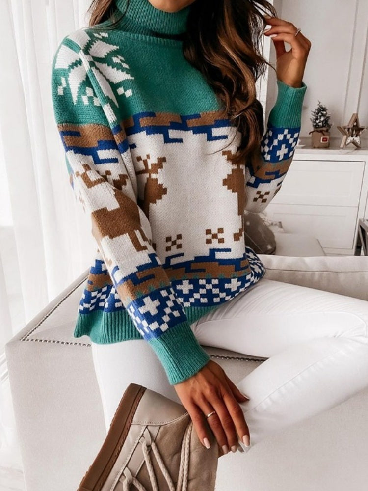 Eleganter Strickpullover Mit Weihnachtsmotiv