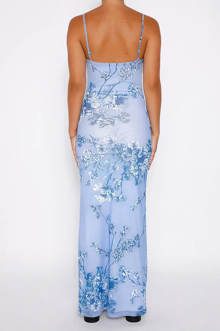 Maxikleid Mit V-Ausschnitt Und Blumenmuster