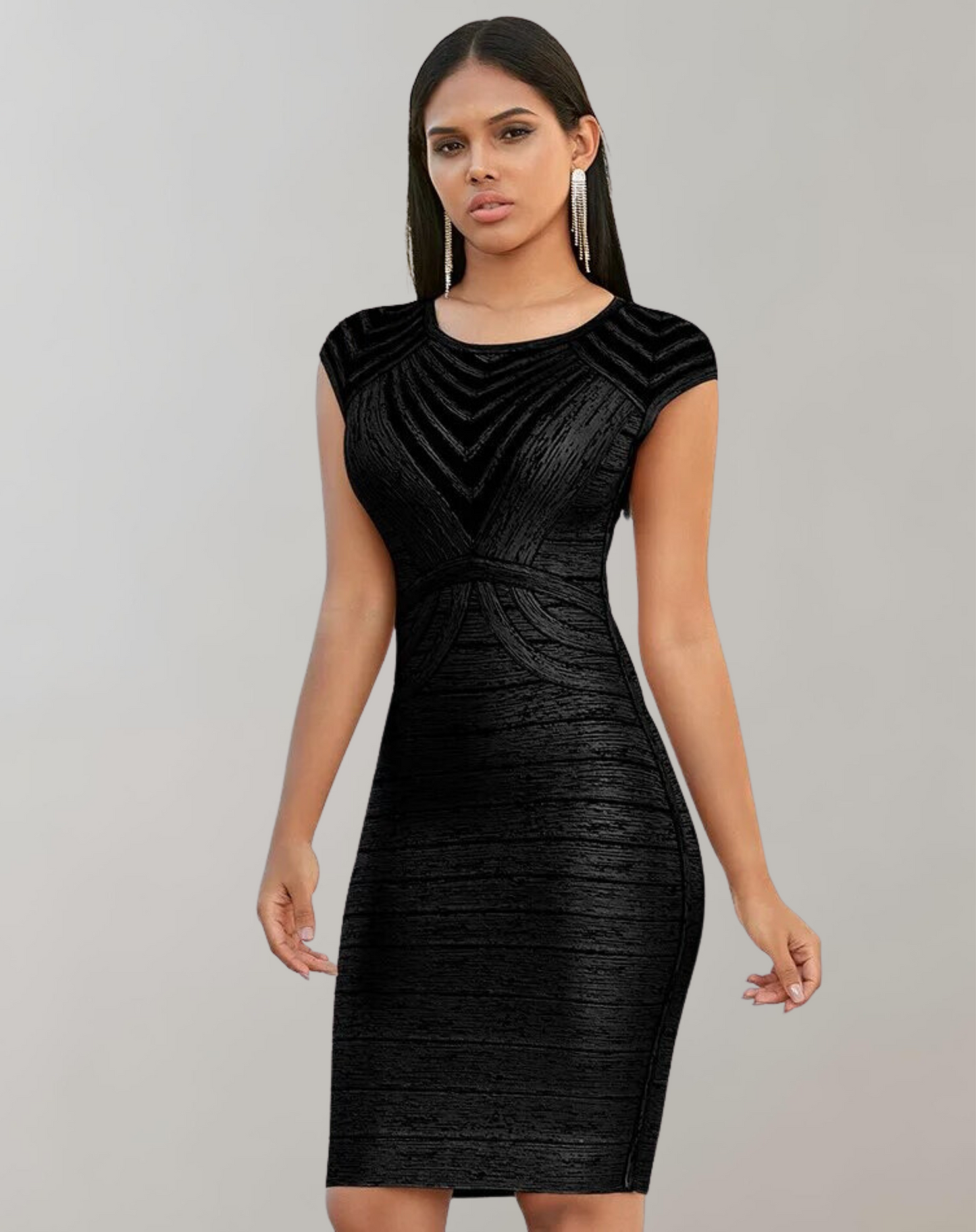 Stilvolles Gemustertes, Figurbetontes Kleid