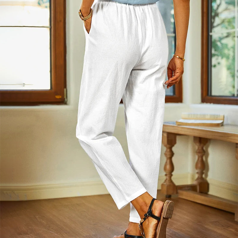 Elegante, Schlichte Leinenhose