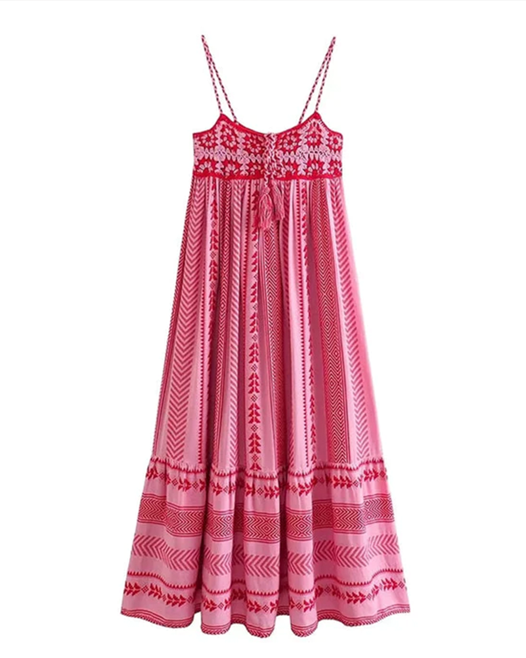 Midikleid Mit Abstraktem Blumenfoliendruck