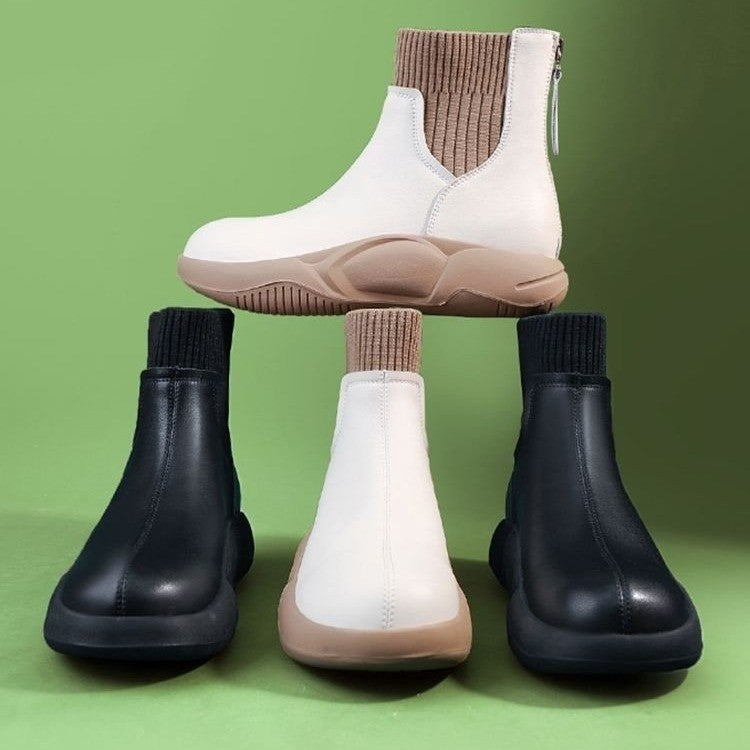 Klassische Stiefel Mit Niedrigem Absatz