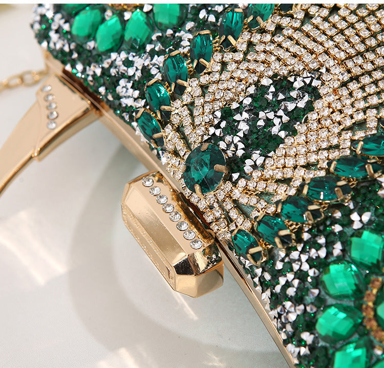 Handgefertigte Abendtasche Mit Diamant-Detail İn Metallic