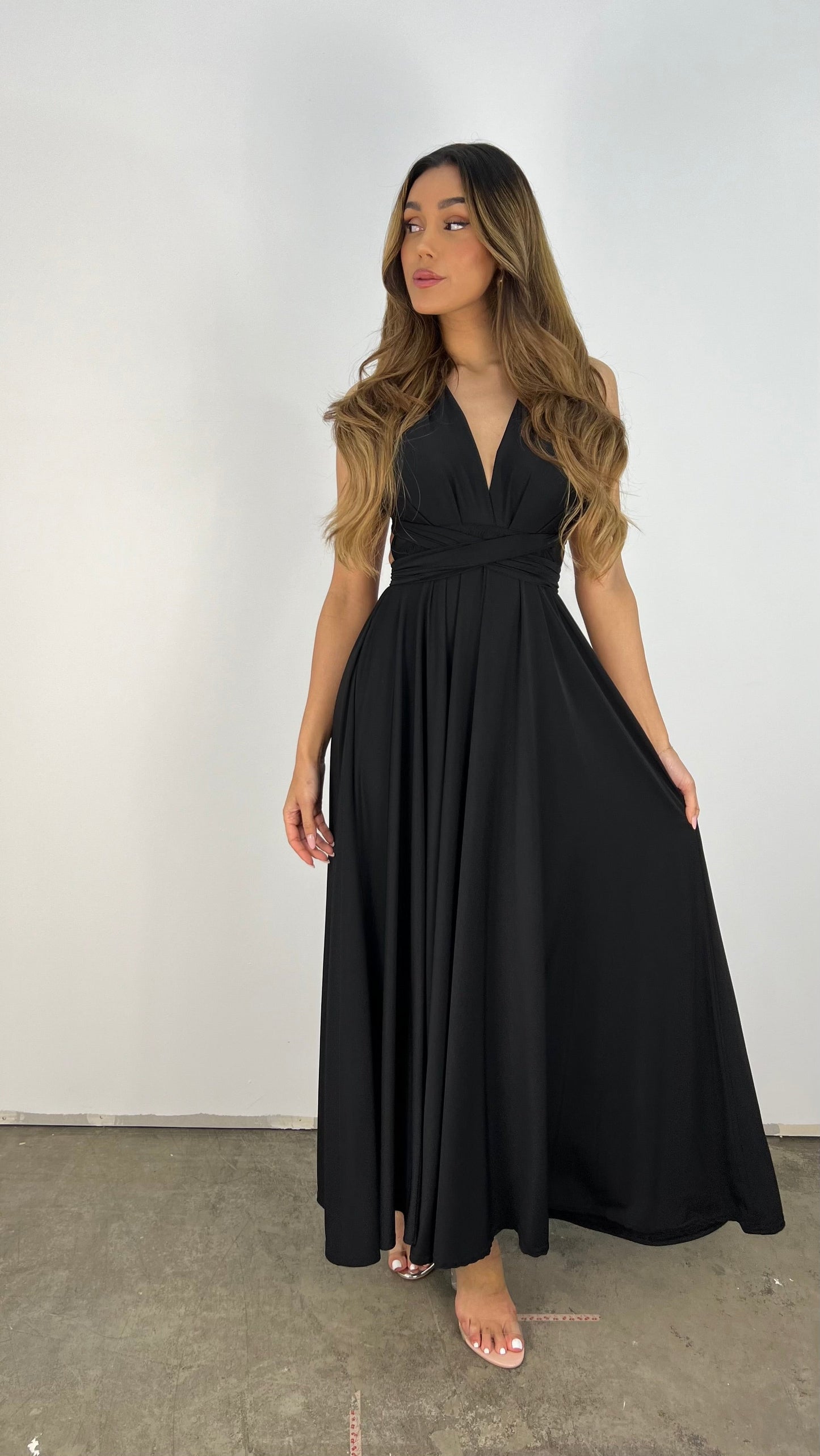 Rückenfreies Maxikleid Mit Plissee-Details