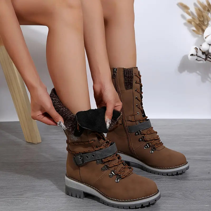 Halblange Winterstiefel İm Schnallendesign