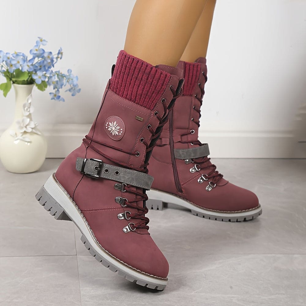 Stilvolle Thermostiefel Mit Strickdetails