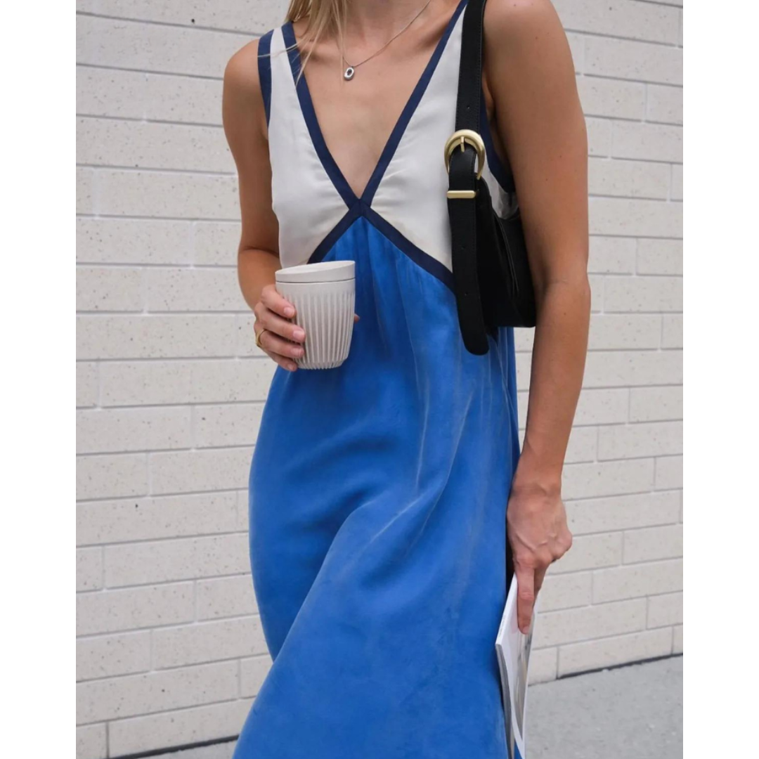 Elegantes Maxikleid Mit V-Ausschnitt