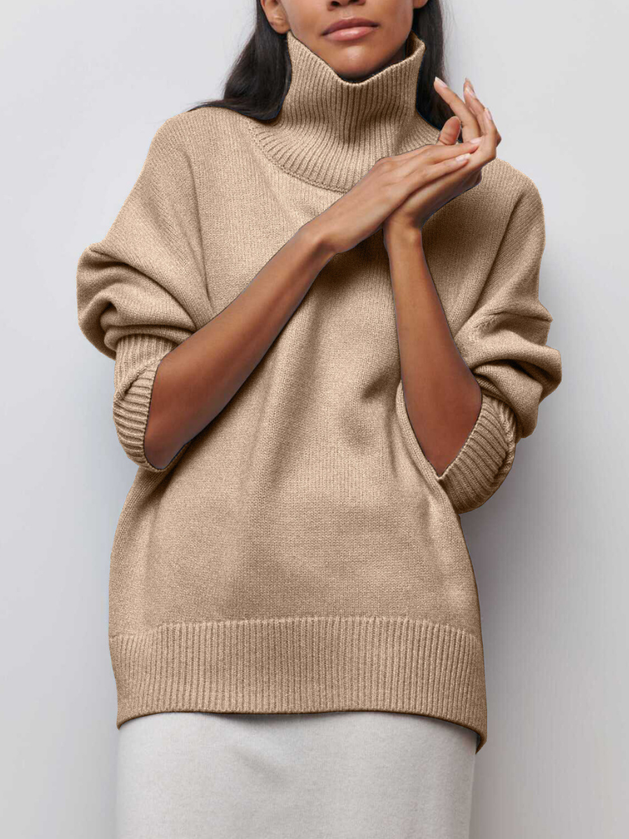 Pullover Mit Hohem Kragen Und Stilvollem Design