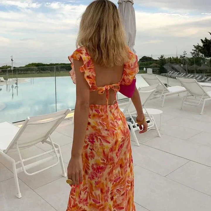 Maxikleid Mit Schmetterlingsärmeln