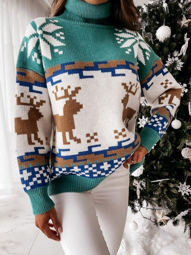 Eleganter Strickpullover Mit Weihnachtsmotiv