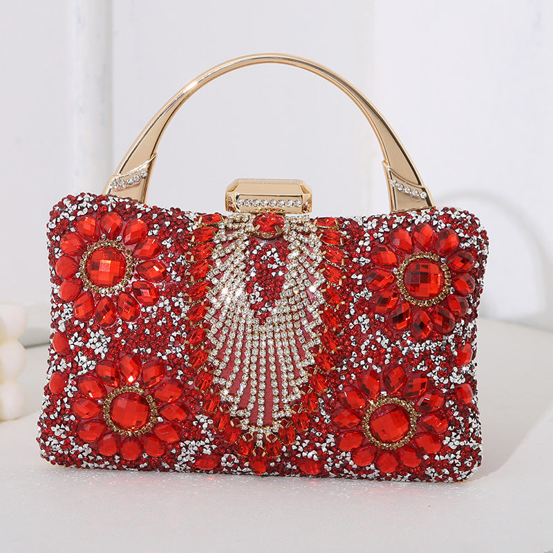 Handgefertigte Abendtasche Mit Diamant-Detail İn Metallic
