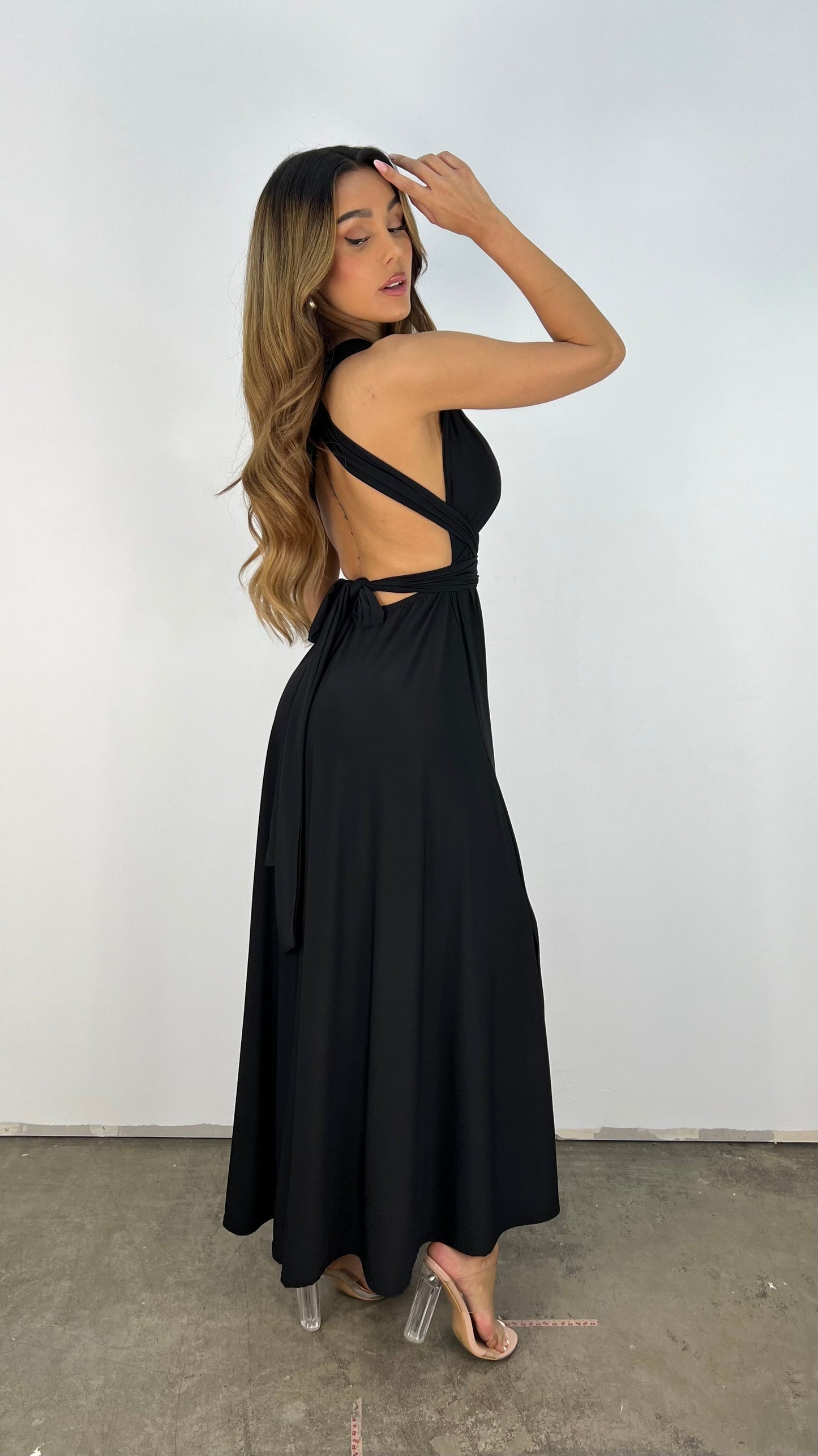 Rückenfreies Maxikleid Mit Plissee-Details