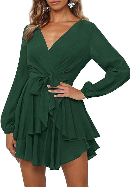 Minikleid Mit V-Ausschnitt Und Stilvollem Design