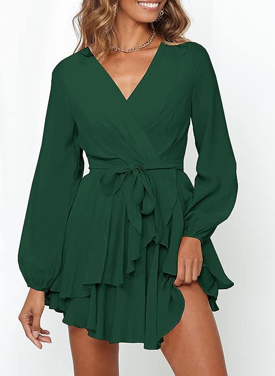 Minikleid Mit V-Ausschnitt Und Stilvollem Design
