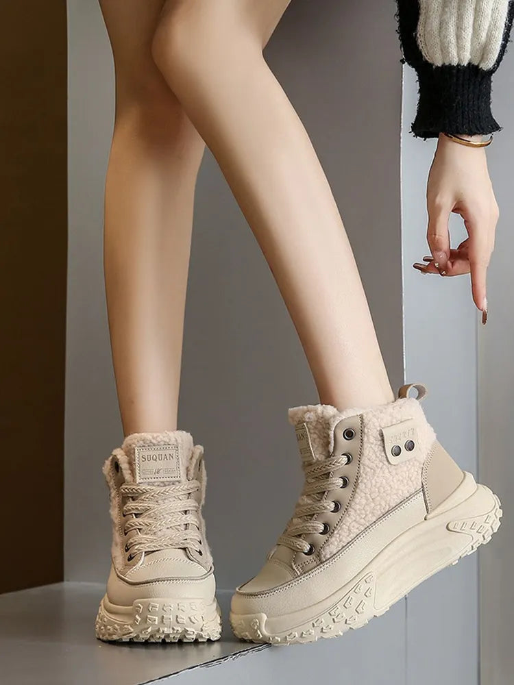 Damen-Schneestiefel Mit Dicker Und Warmer Sohle