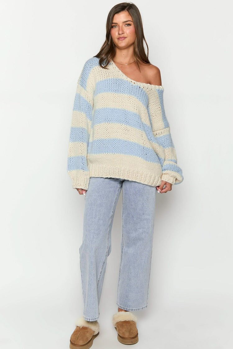 Edler Strickpullover Mit Streifenmuster