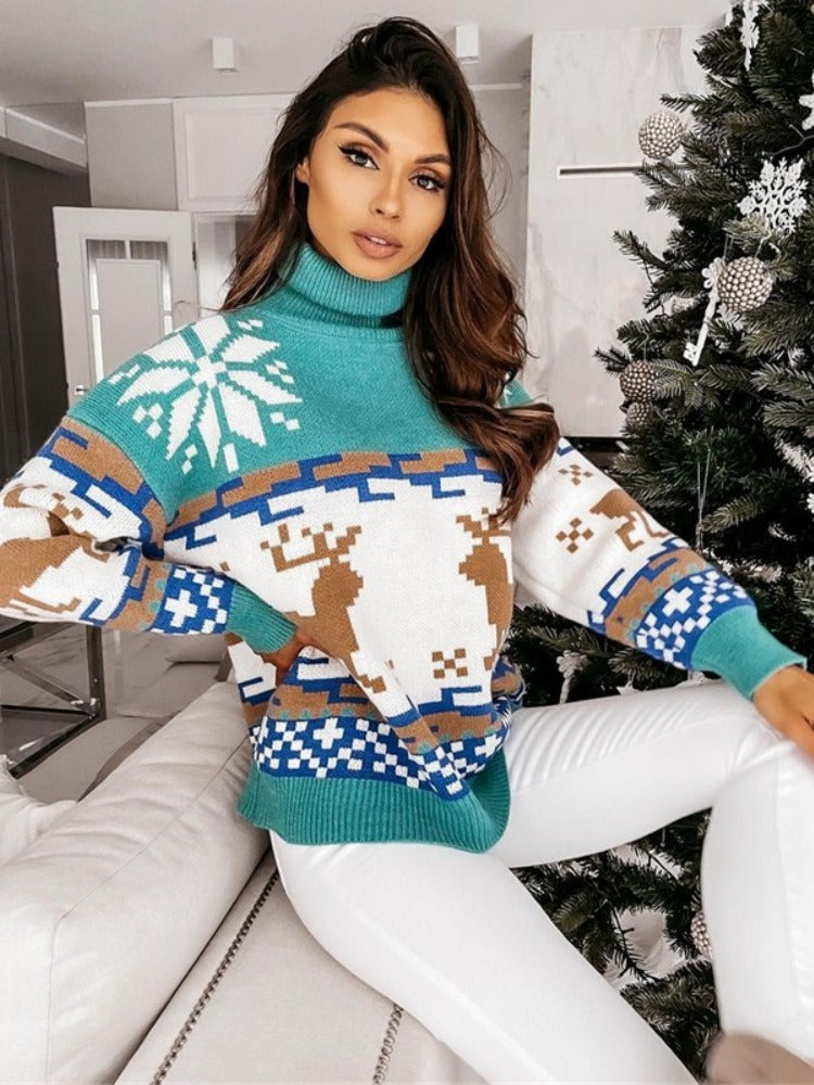 Eleganter Strickpullover Mit Weihnachtsmotiv