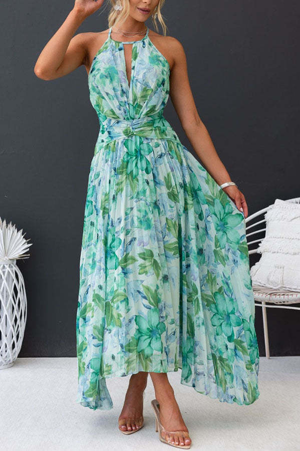 Elegantes Neckholder-Midikleid