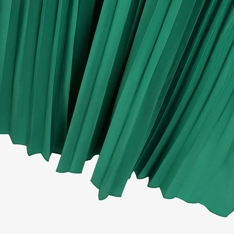 Plissiertes, Schlichtes, Ärmelloses Langes Kleid