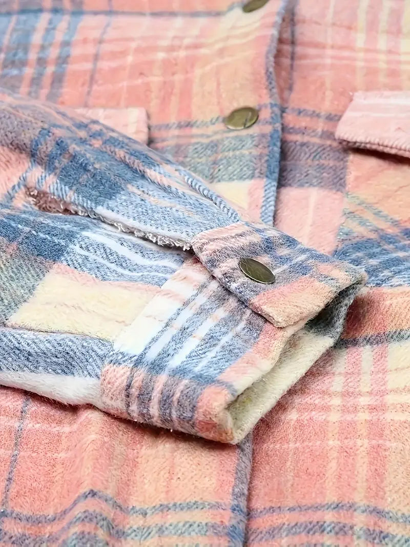 Karierte Jacke Mit Kapuze Und Reißverschluss