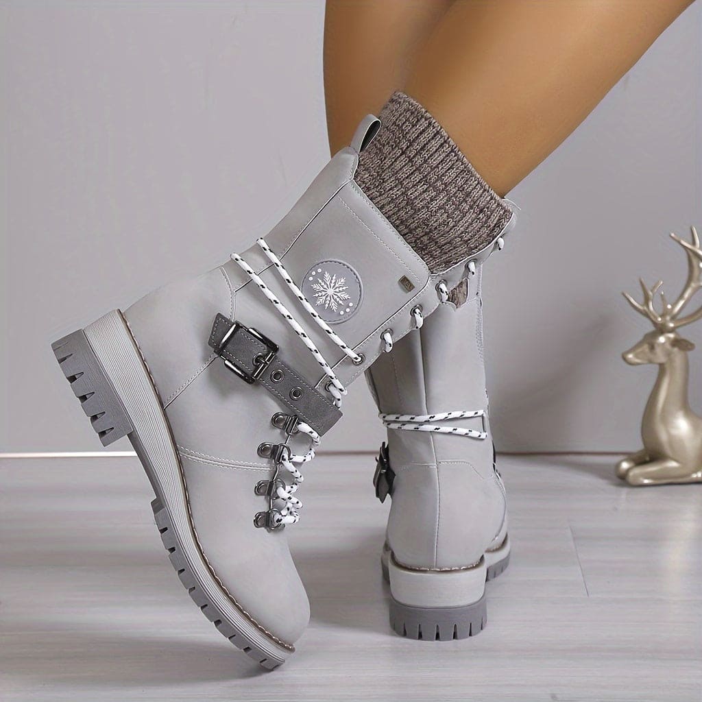 Stilvolle Thermostiefel Mit Strickdetails