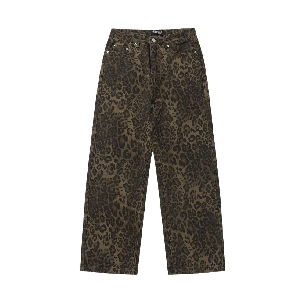 Stylisches Design Jeans Mit Leopardenmuster