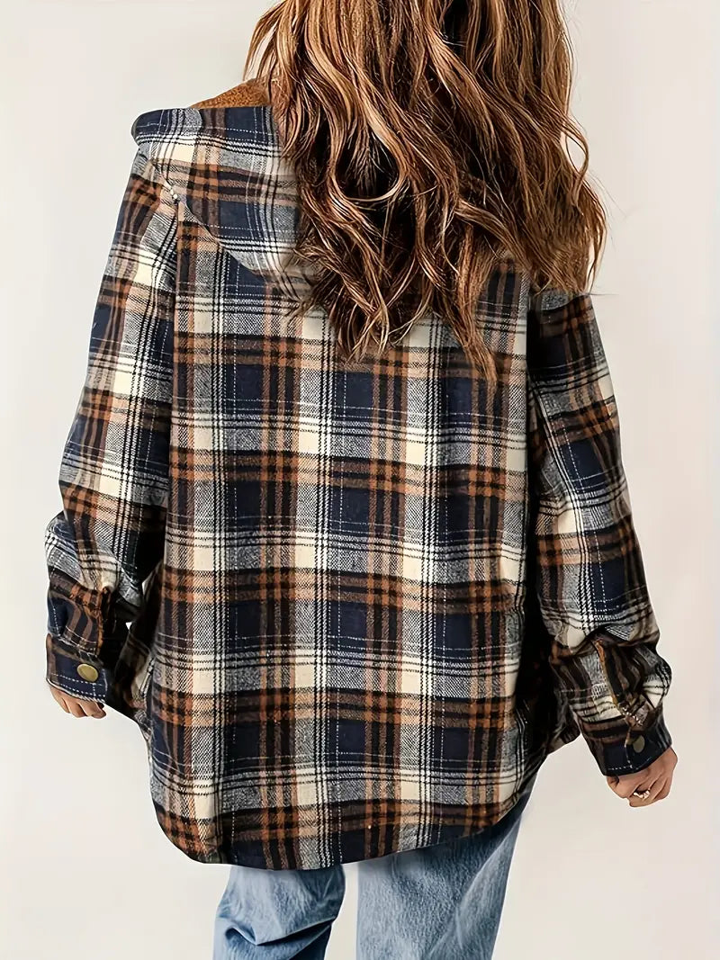 Karierte Jacke Mit Kapuze Und Reißverschluss