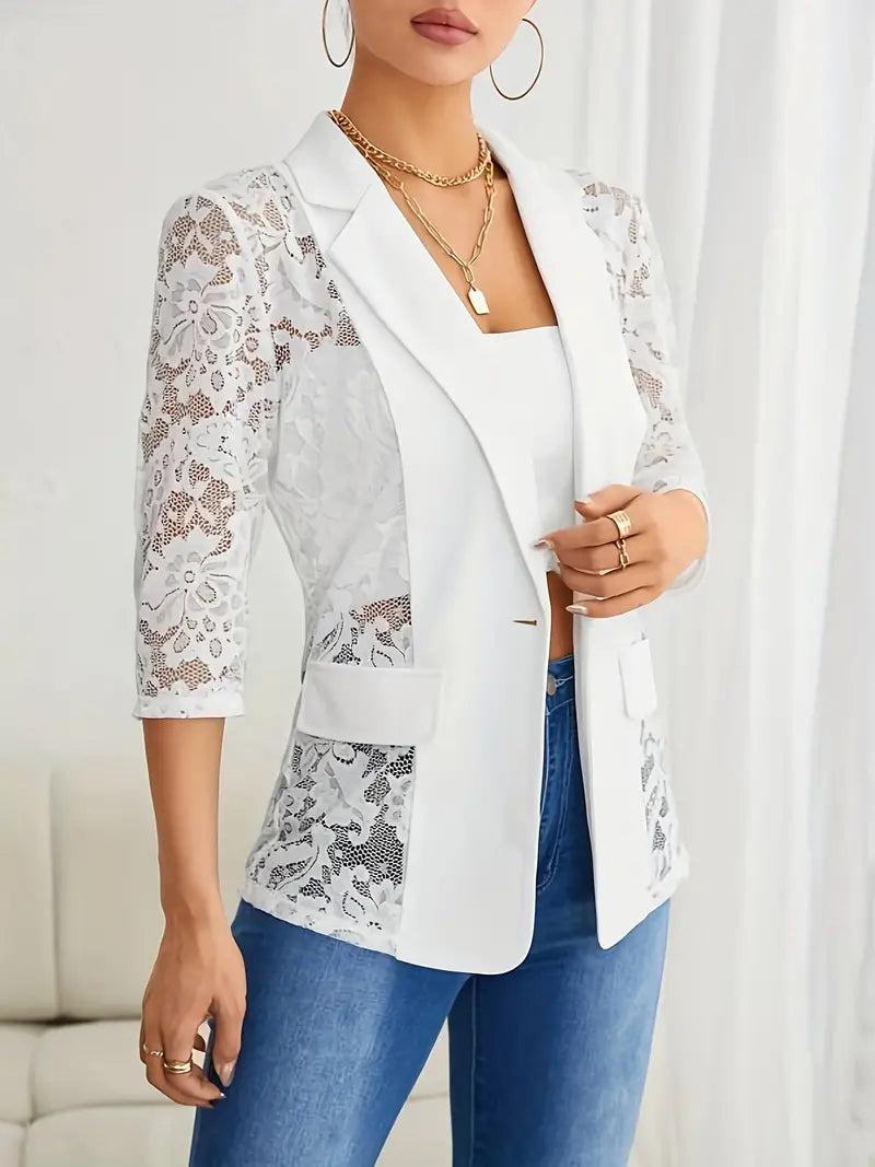 Stylische Designjacke Mit Spitzendetail