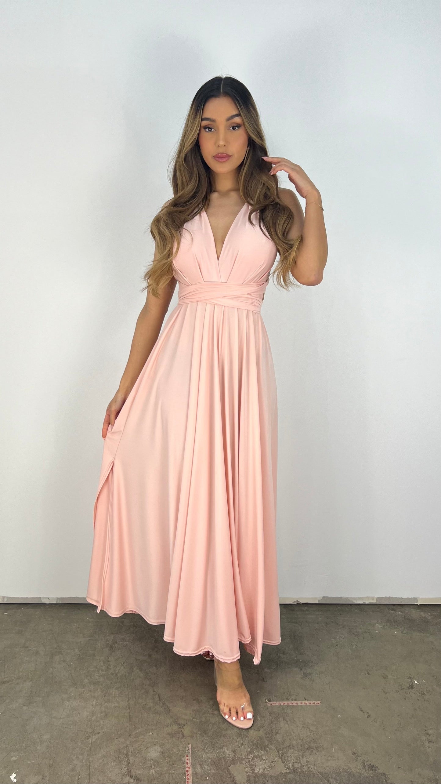 Rückenfreies Maxikleid Mit Plissee-Details