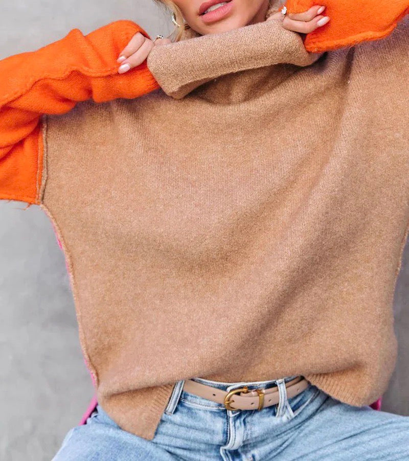 Wintertrend Color Block Pullover