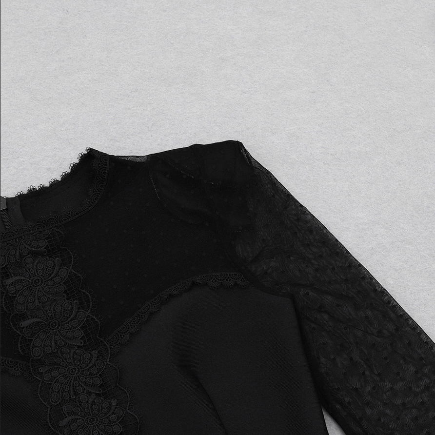 Midikleid Mit Spitzendetail