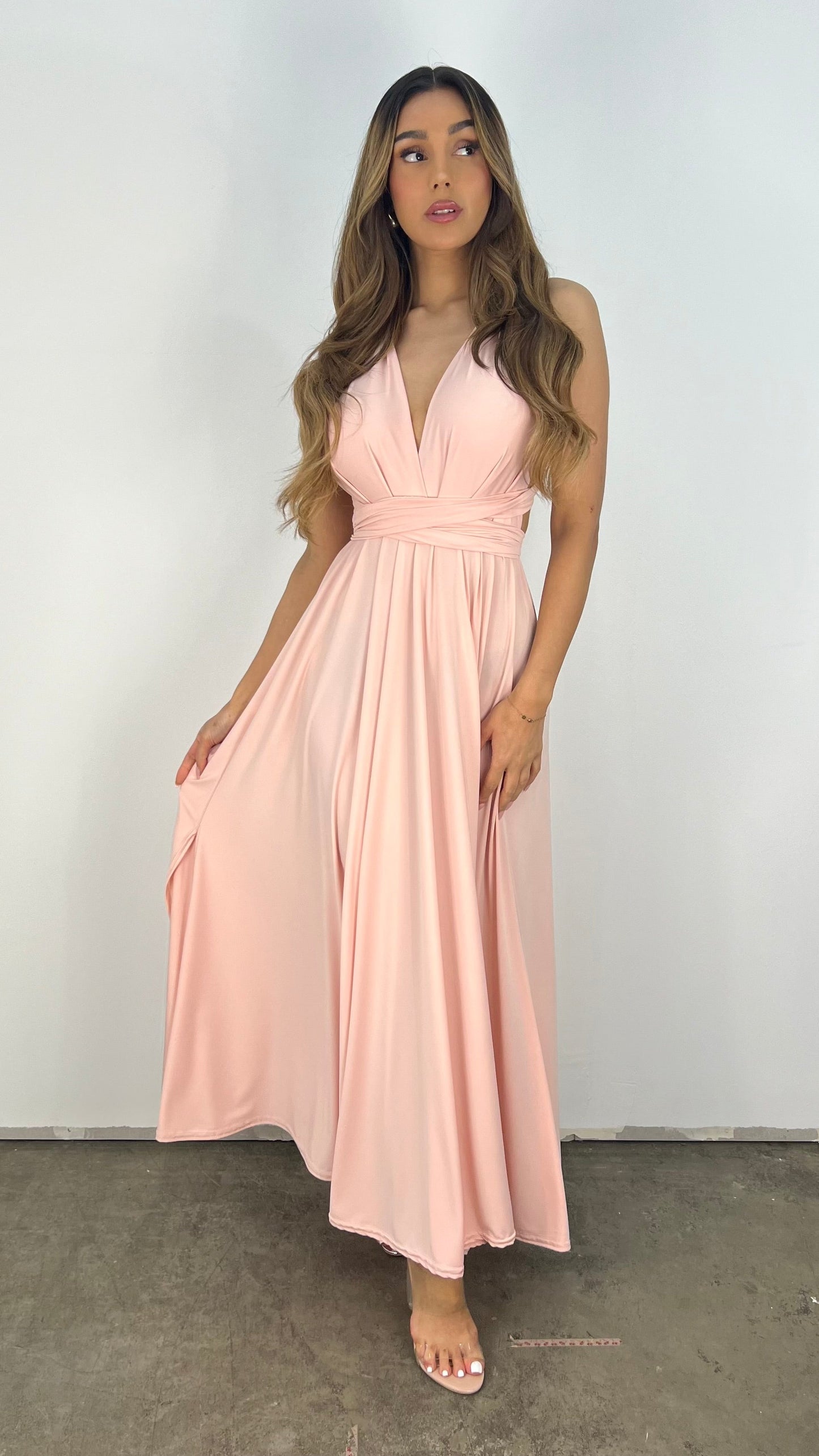 Rückenfreies Maxikleid Mit Plissee-Details