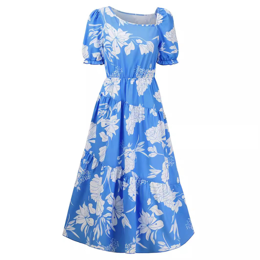 Gemustertes Midikleid