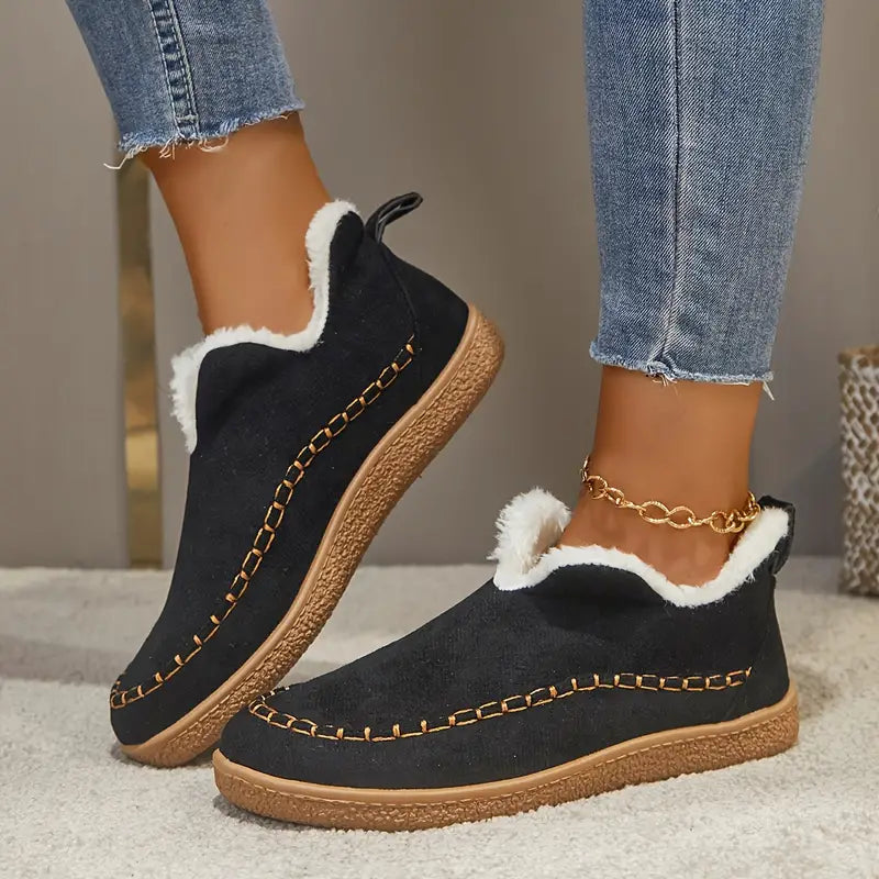 Stiefeletten Mit Runder Zehenpartie Und Fleecefutter